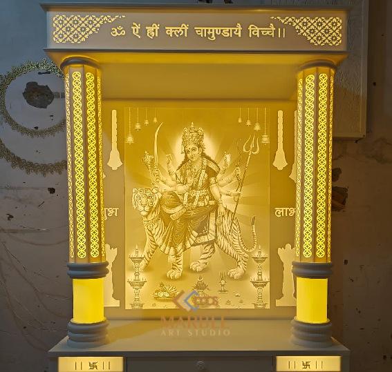 Corian Mandir With Backlight