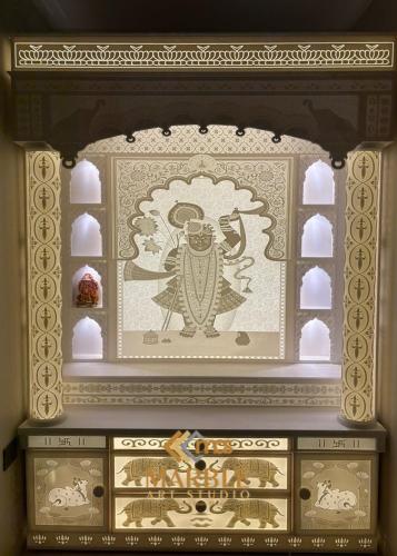 Classic to Contemporary 3D Corian Mandir Design2